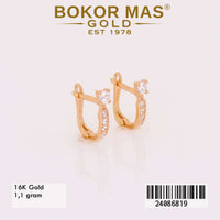 Anting  Emas Klip Variasi Permata Putih  - 24086819 - 16K