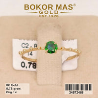 Cincin Emas Variasi Permata Hijau - 24072408 - 8K