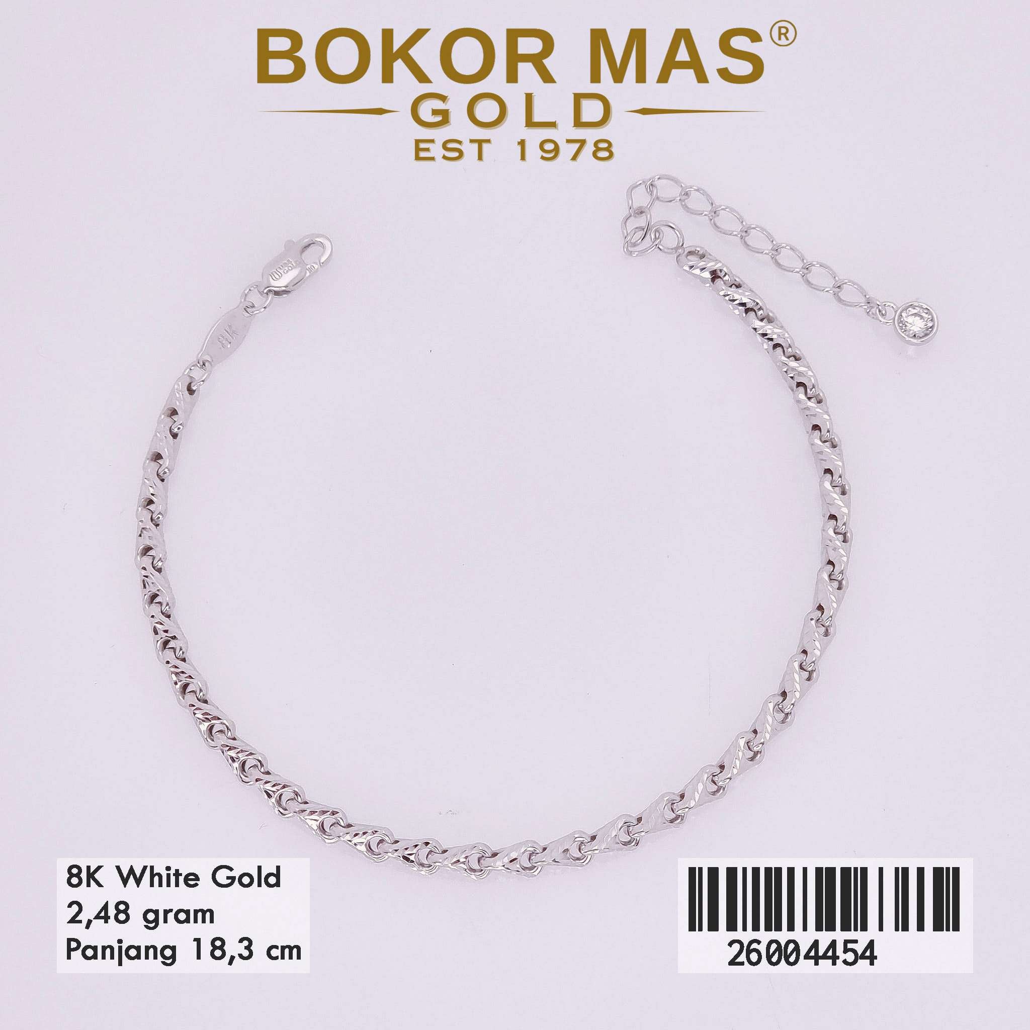  Gelang Rantai Variasi Tanpa Permata - 26004454 - 8K