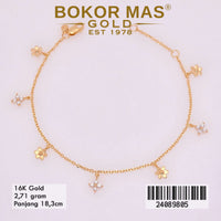 Gelang Emas  Rantai Siyem Variasi Mainan Model Bunga - 24089805 - 16K