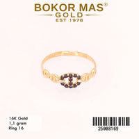 Cincin Emas  Variasi Permata Hitam - 25008169 - 16K