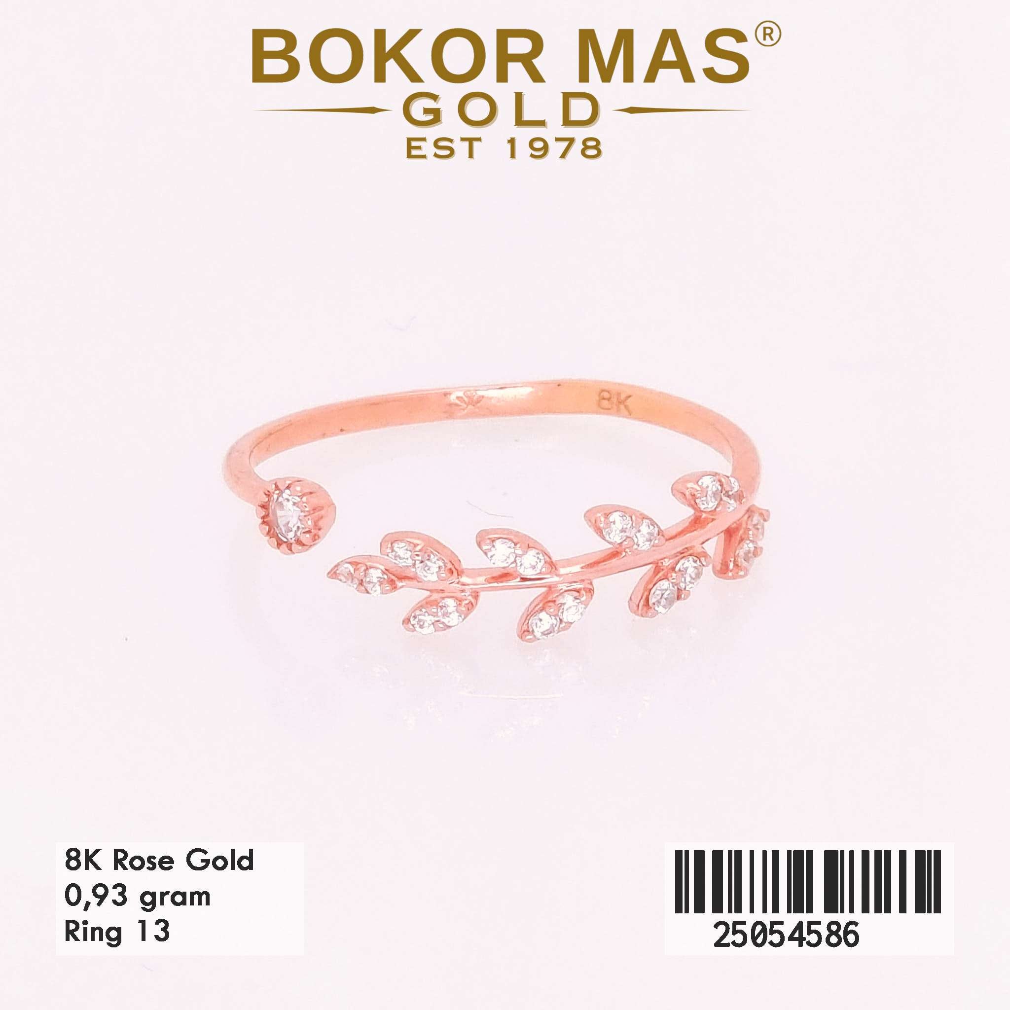 Cincin Emas Variasi Permata Daun - 25054586 - 8K