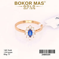 Cincin Emas  Variasi Permata Putih Biru - 24086584 - 16K