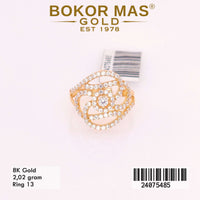 Cincin Emas Variasi Permata Putih Kecil - 24075485 - 8K