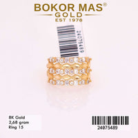 Cincin Emas Variasi Permata Kecil - 24075489 - 8K