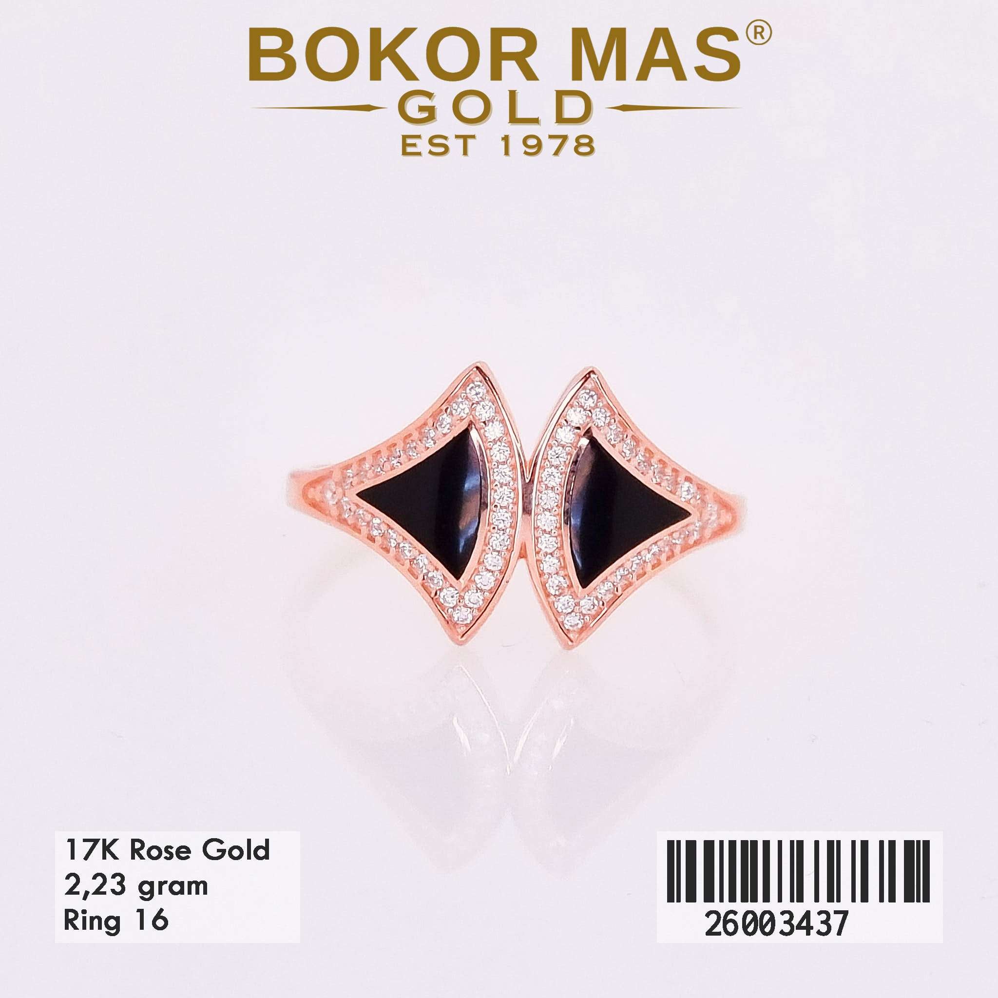 Foto Cincin Emas Asli Cincin Variasi Diva 17K - Perhiasan Asli Bokormas Gold