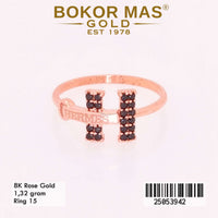 Cincin Emas Variasi Permata Hitam - 25053942 - 8K