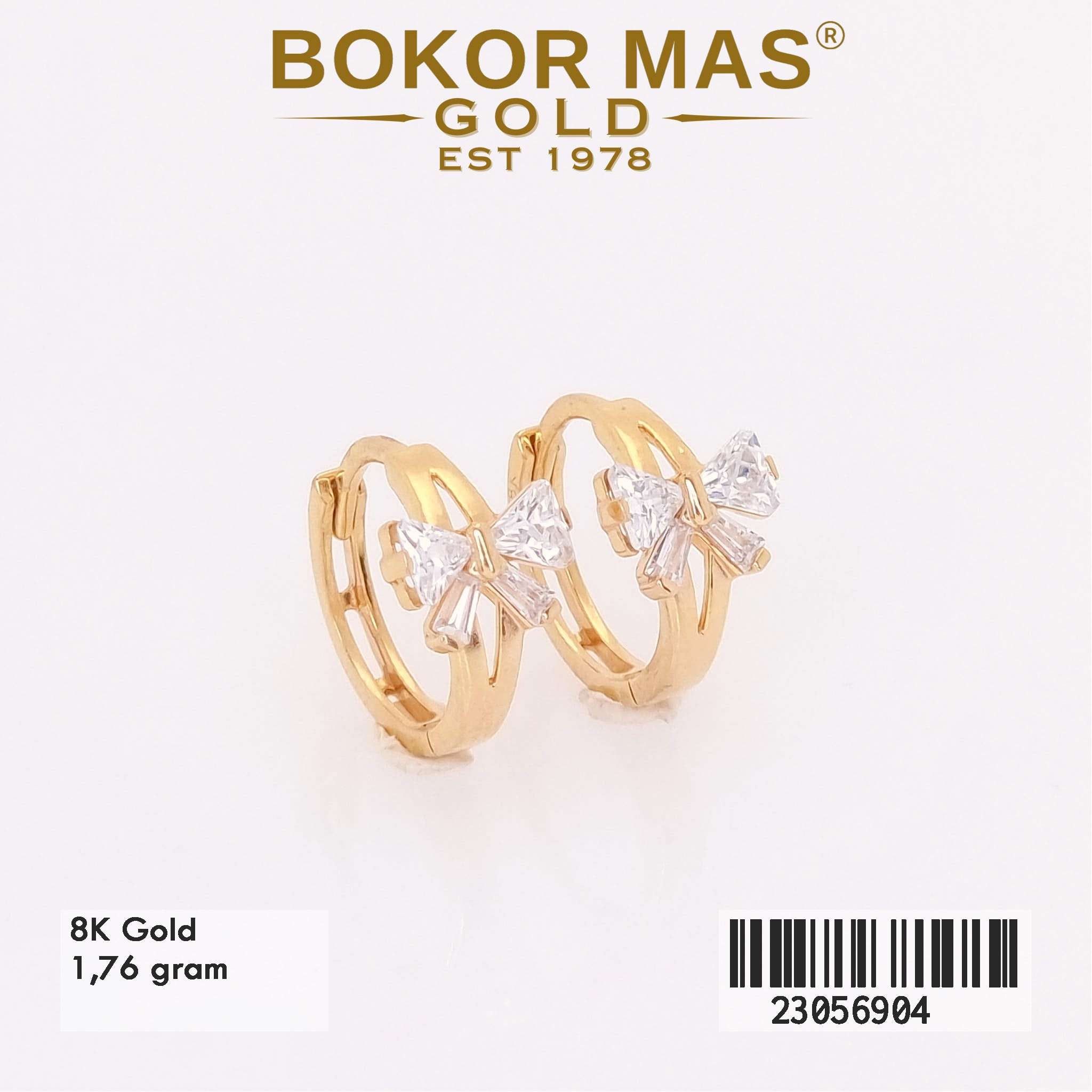 Anting Klip Kupu-kupu Variasi Permata - 23056904 - 8K
