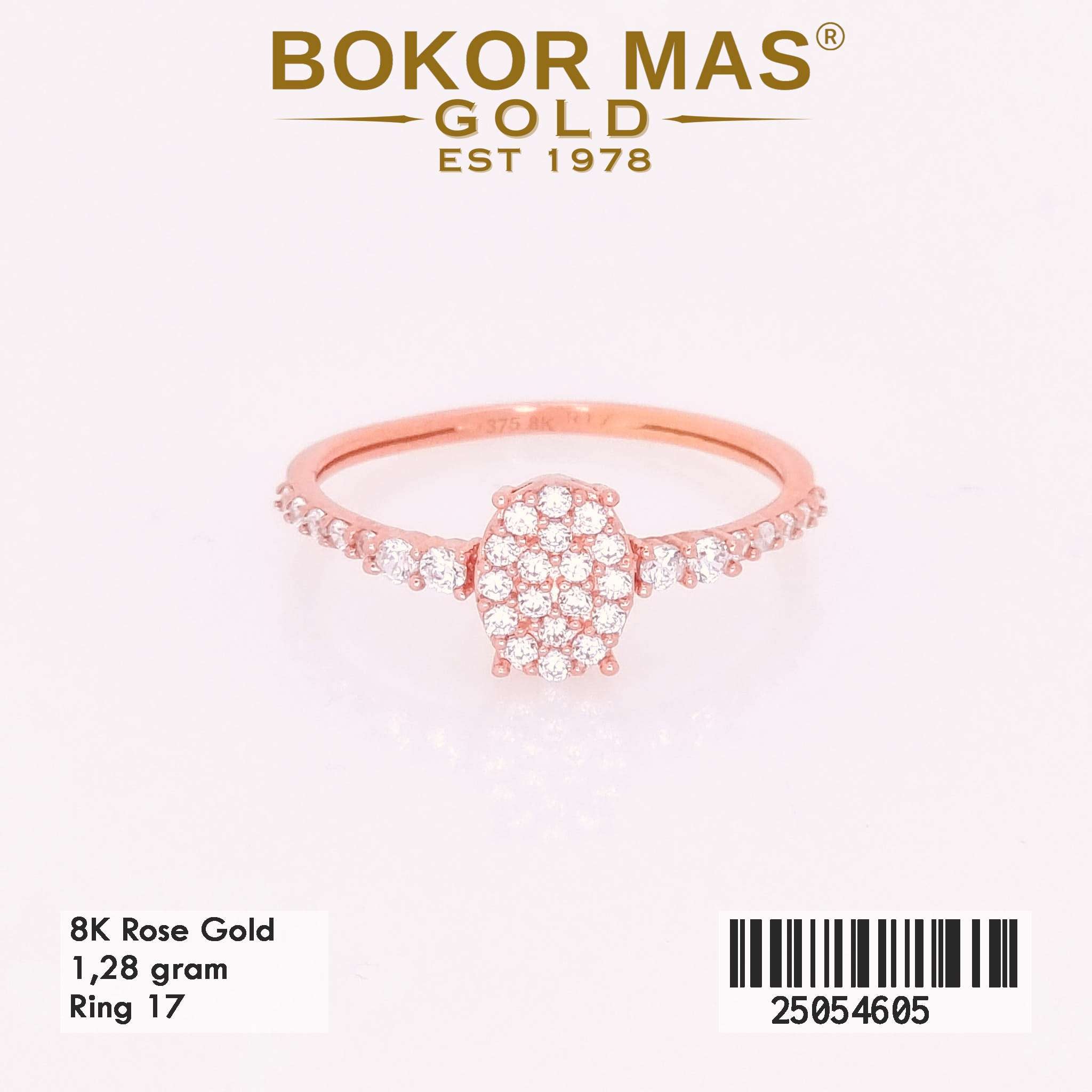 Cincin Emas Variasi Permata Bulat - 25054605 - 8K