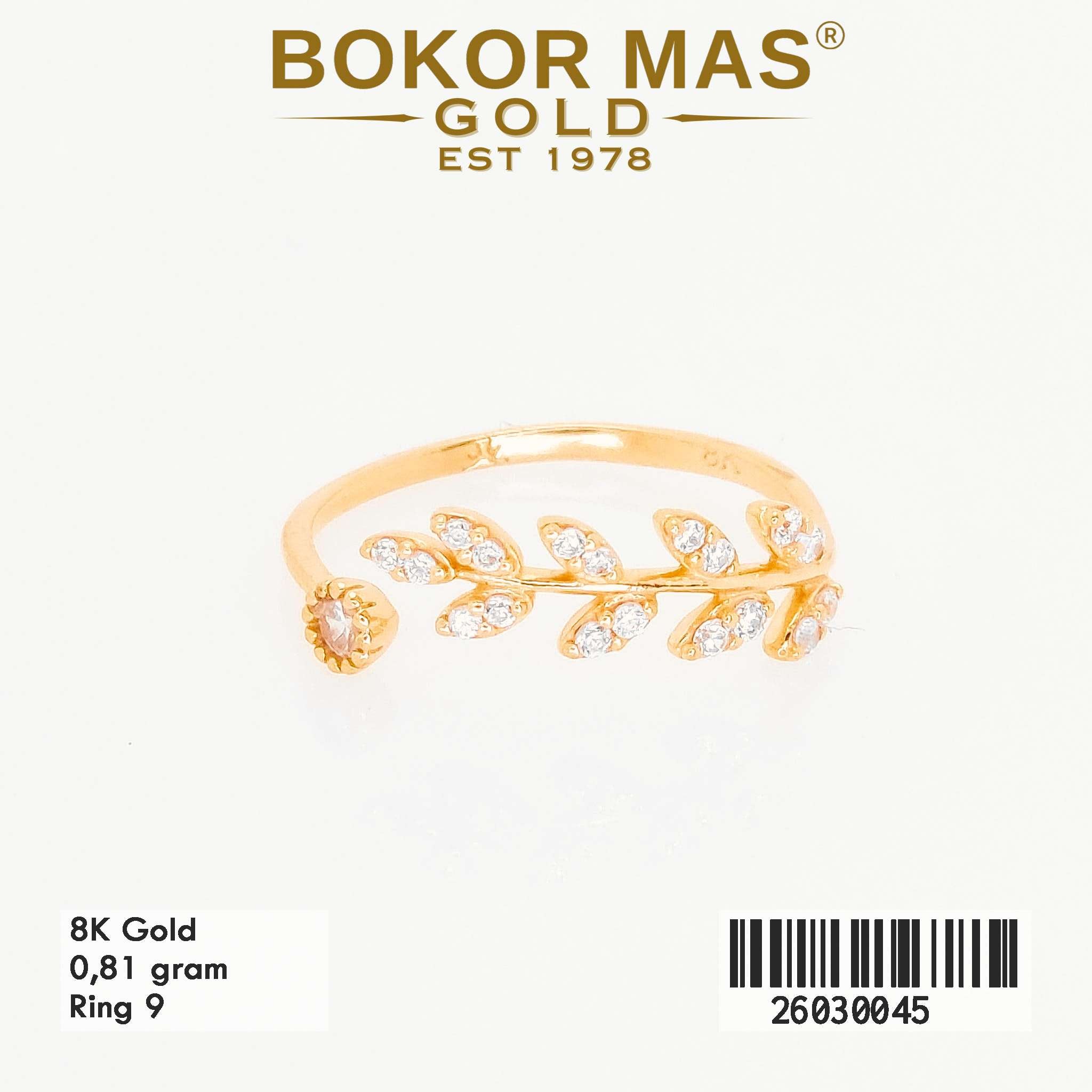  Cincin Variasi Permata Daun - 26030045 - 8K