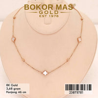 Kalung Emas Siyem Variasi Clover Putih - 23079781 - 8K