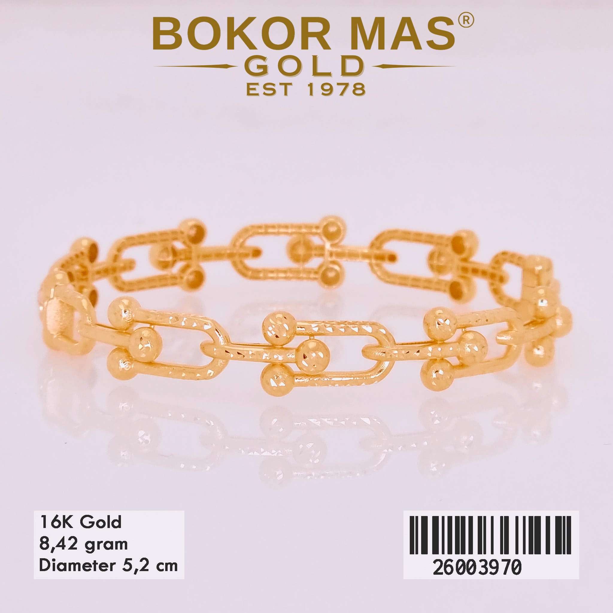 Foto Gelang Emas Asli Gelang Kaku Variasi  - Perhiasan Asli Bokormas Gold