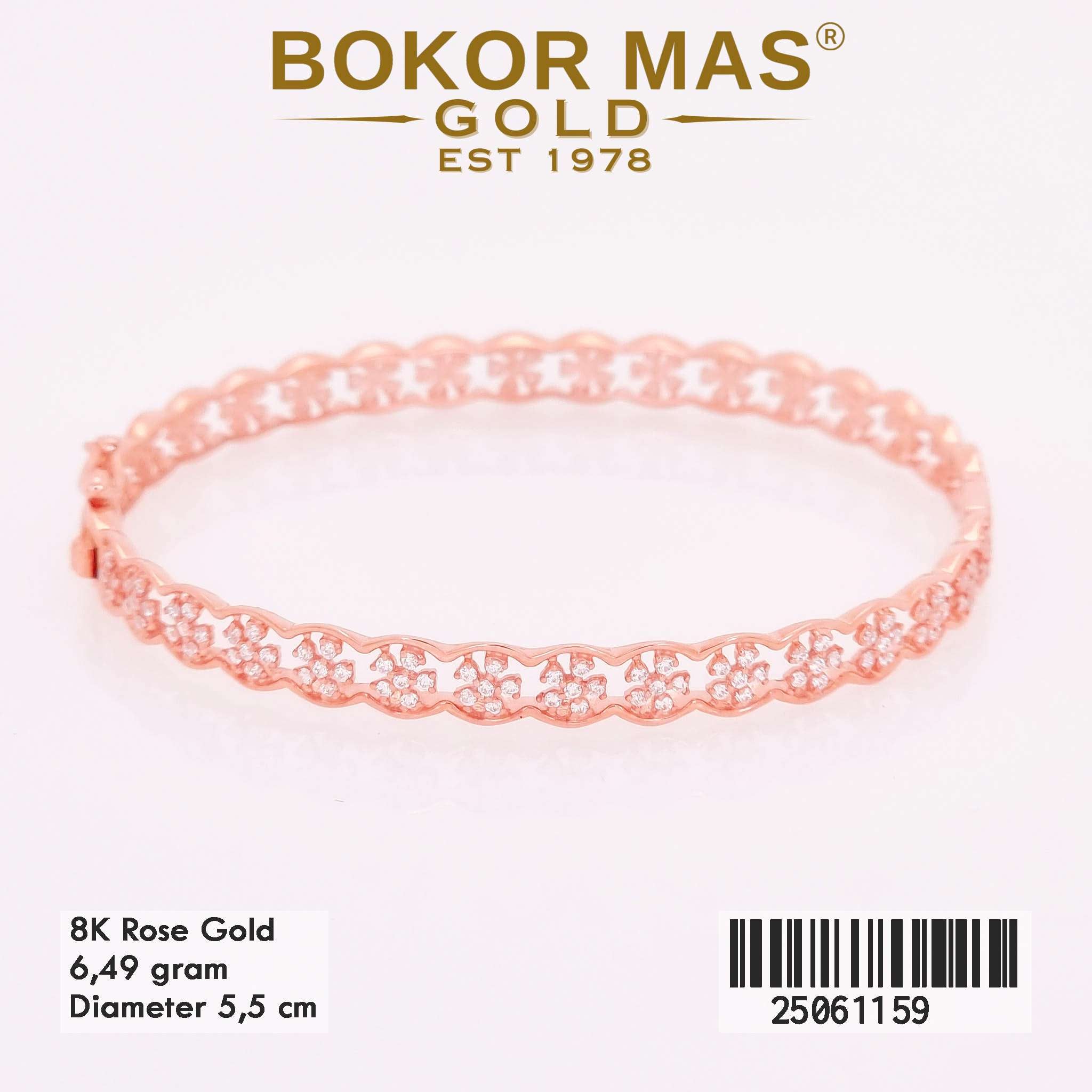 Gelang Emas Kaku Variasi Permata - 25061159 - 8K