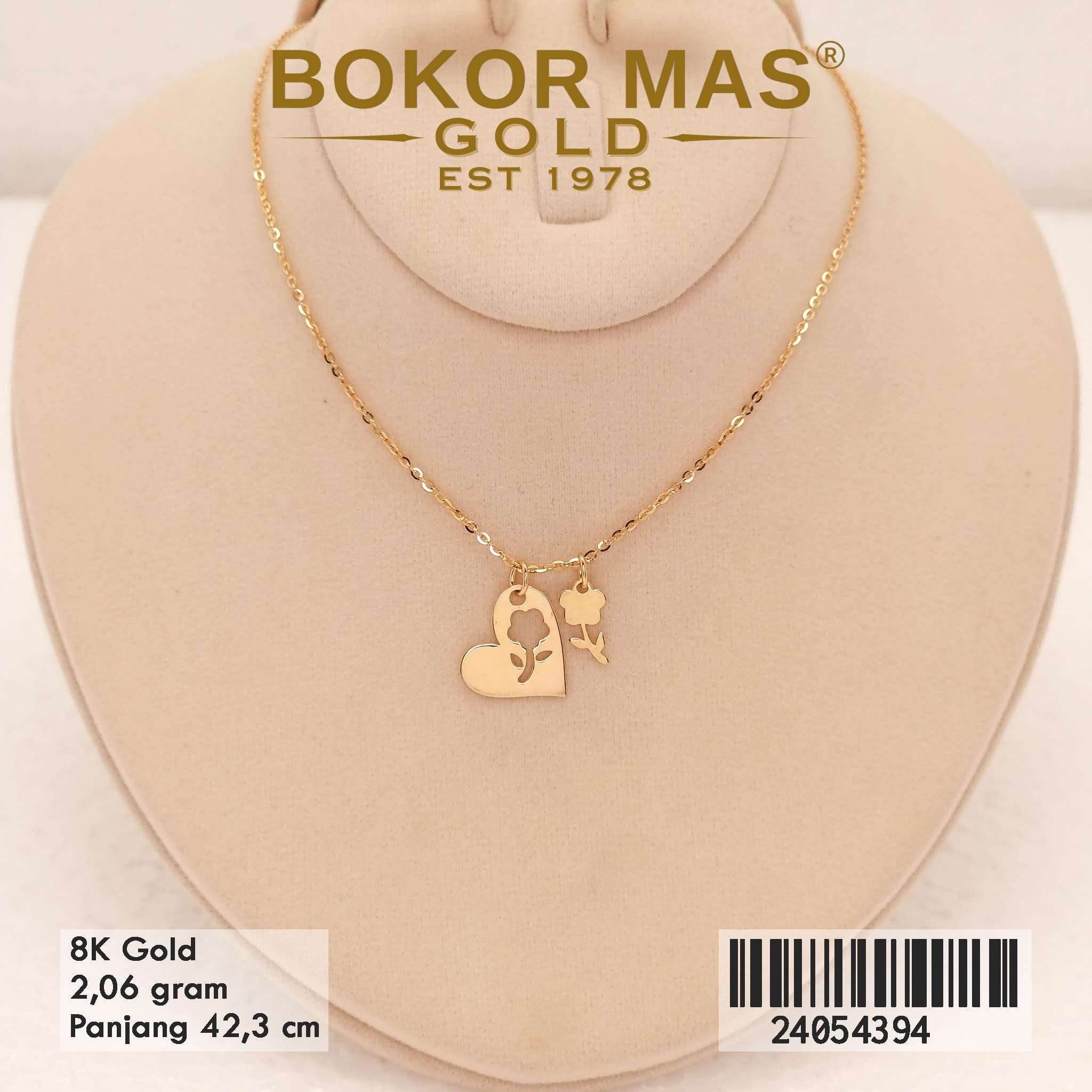 Kalung Siyem Variasi Love Tanpa Permata - 24054394 - 8K
