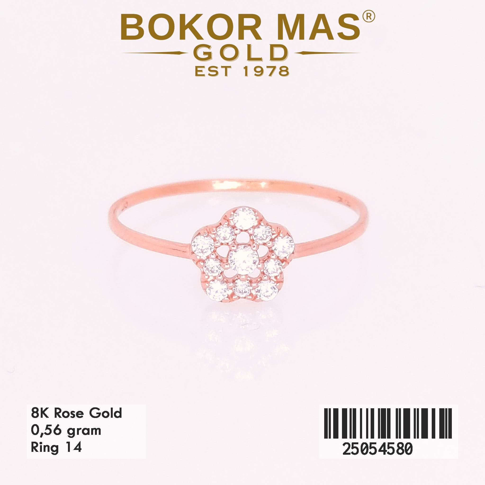 Cincin Emas Variasi Bunga Permata - 25054580 - 8K