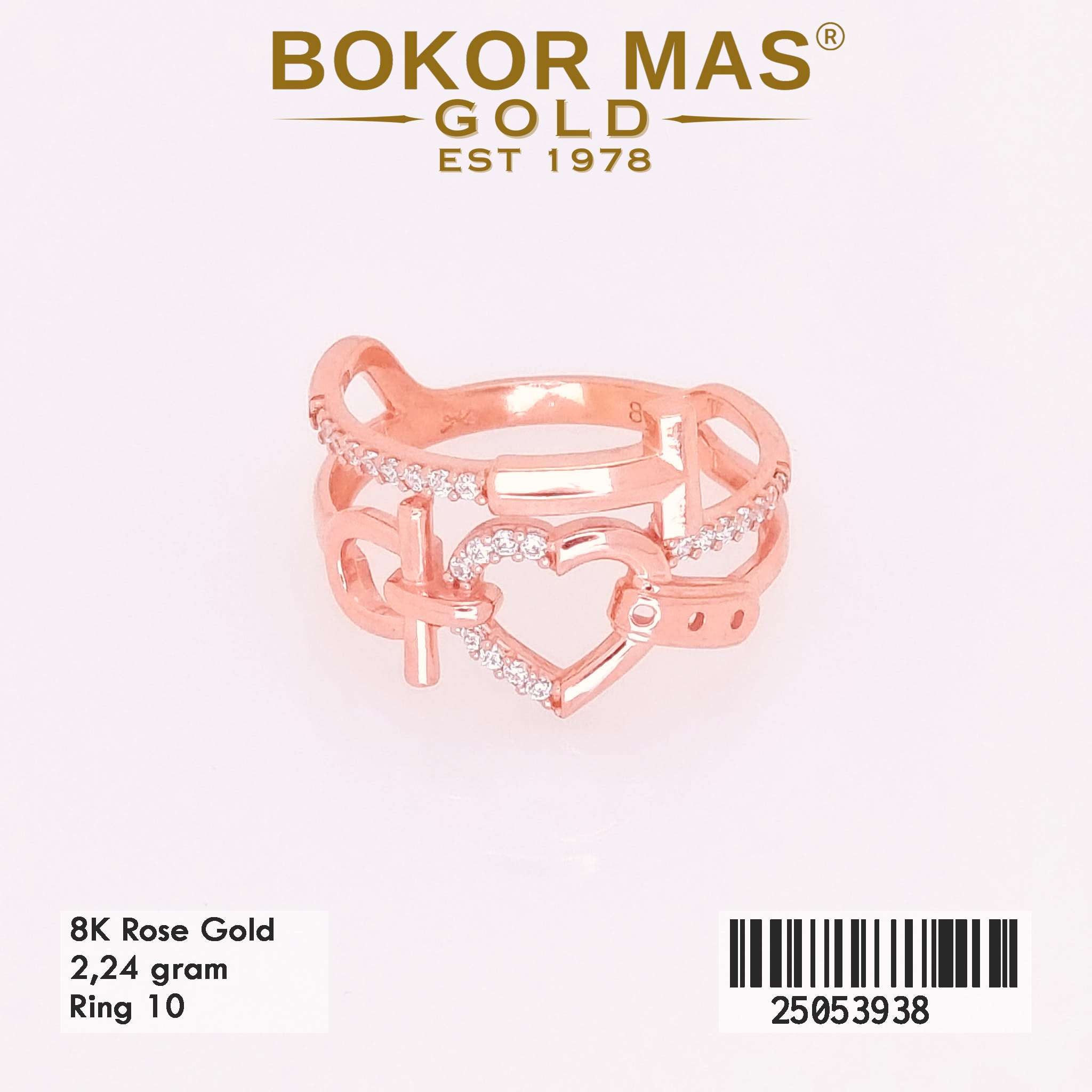 Cincin Emas Variasi Hati Permata - 25053938 - 8K