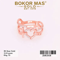 Cincin Emas Variasi Hati Permata - 25053938 - 8K