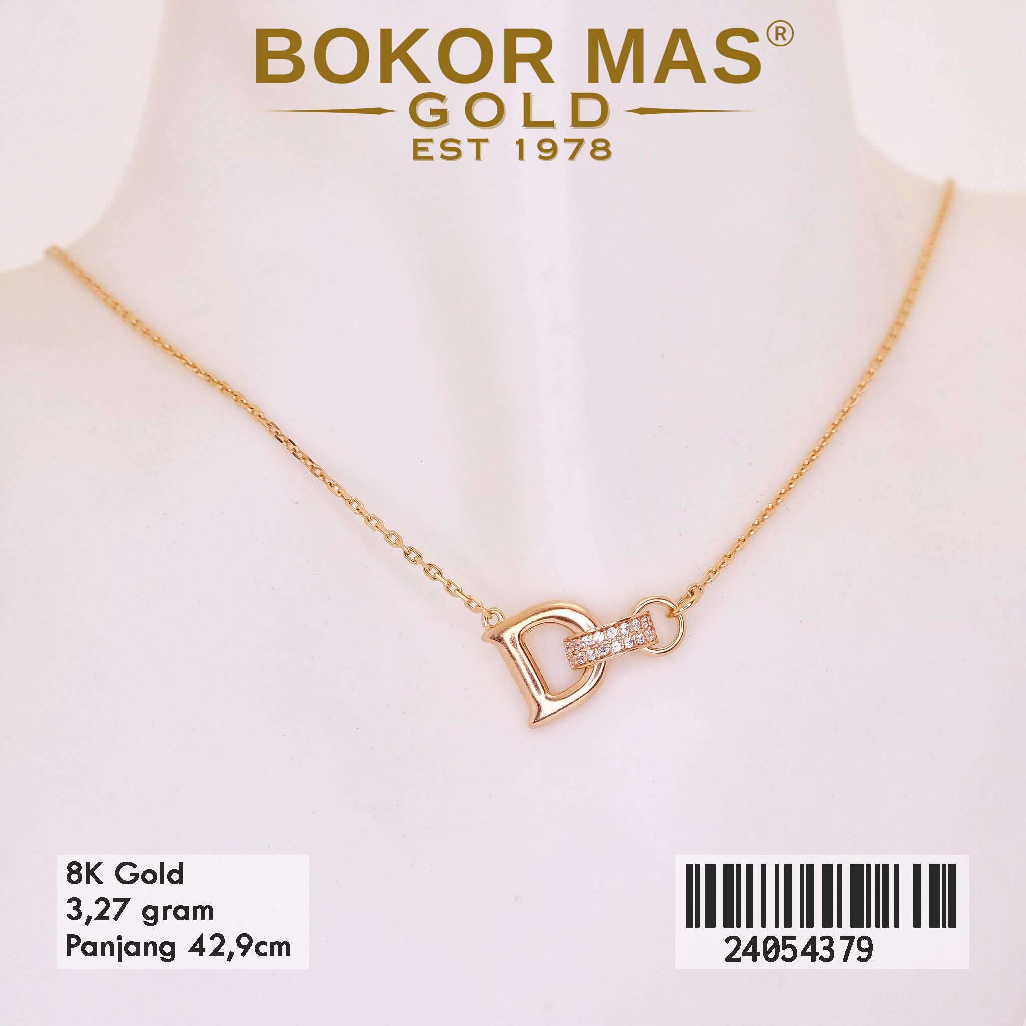 Kalung Huruf D Variasi Permata - 24054379 - 8K