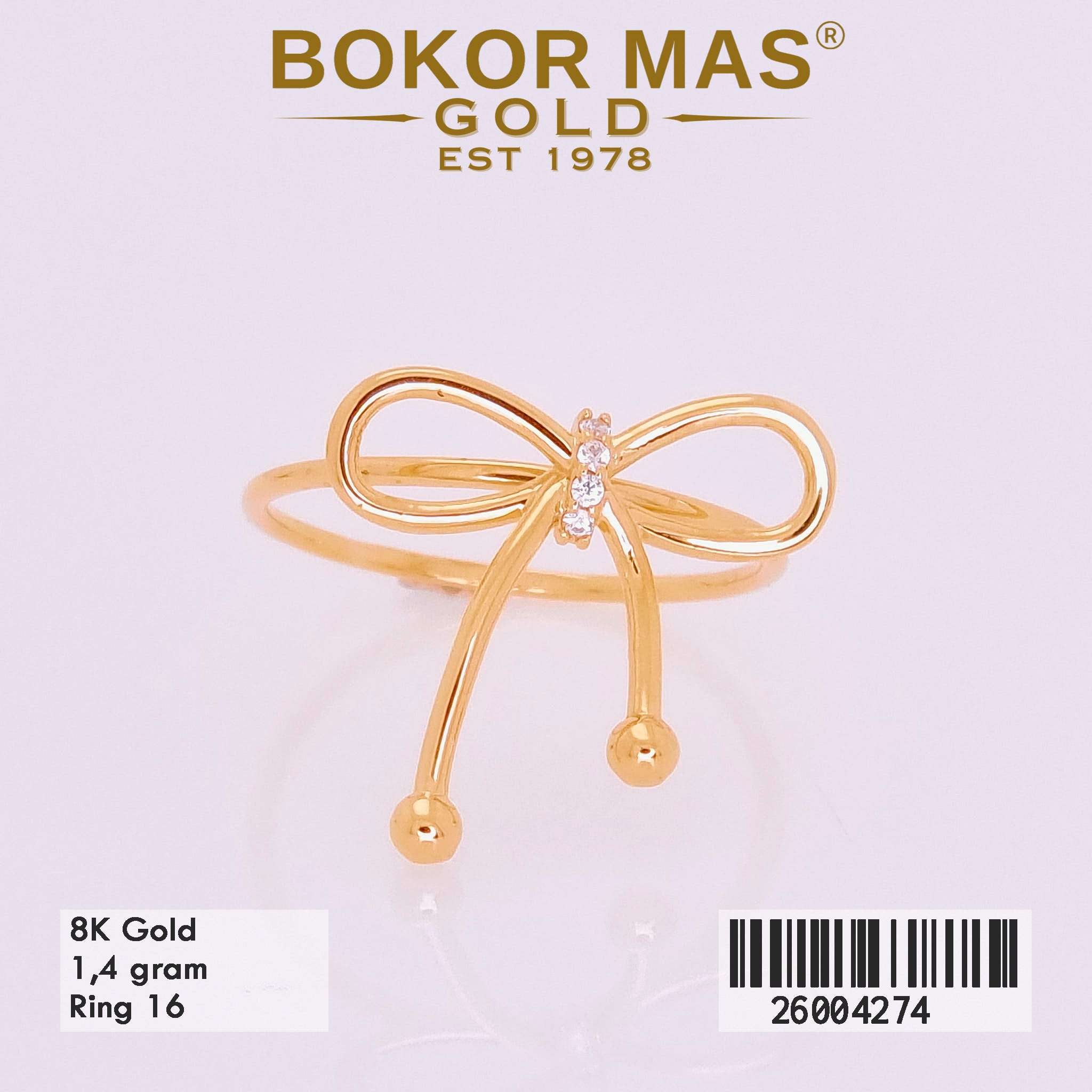 Foto Cincin Emas Asli Cincin Variasi Pita 8K - Perhiasan Asli Bokormas Gold