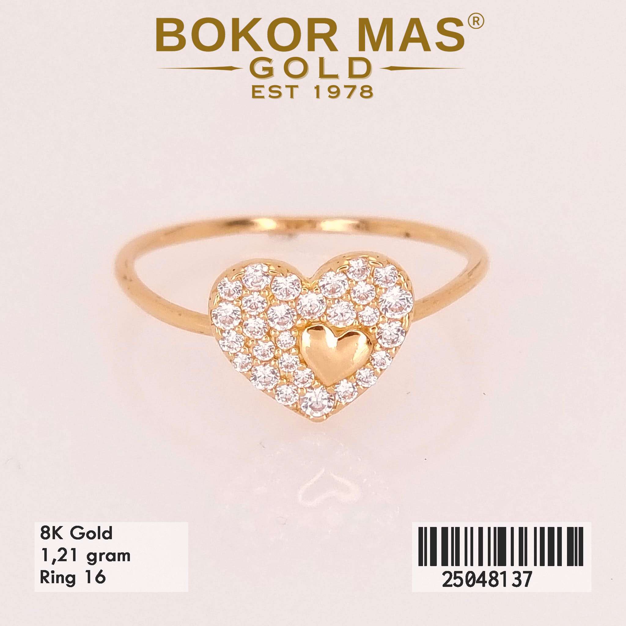 Cincin Variasi Hati Permata - 25048137 - 8K