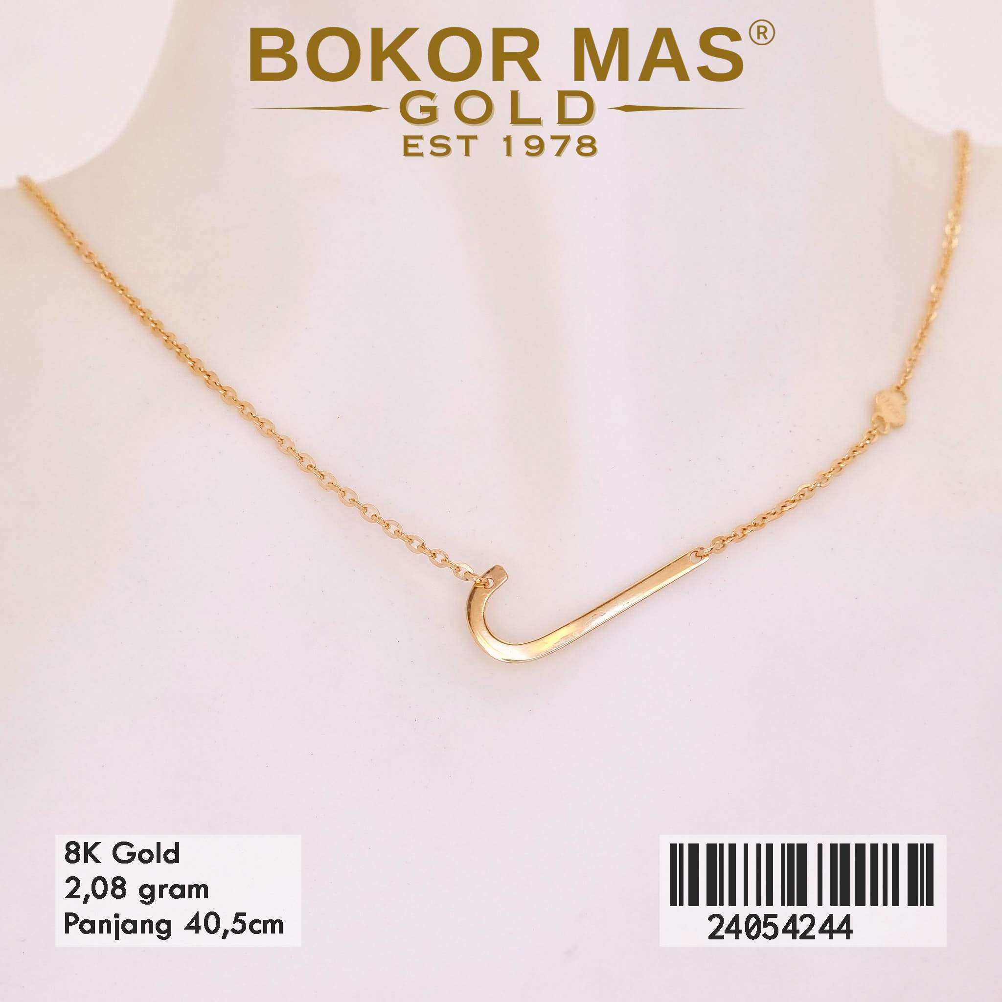 Kalung Huruf J Variasi Tanpa Permata - 24054244 - 8K