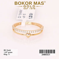 Cincin Emas Variasi Dua Layer Hati Permata - 24085531 - 8K