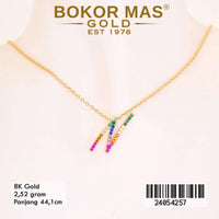 Kalung Emas Huruf N Variasi Permata - 24054257 - 8K