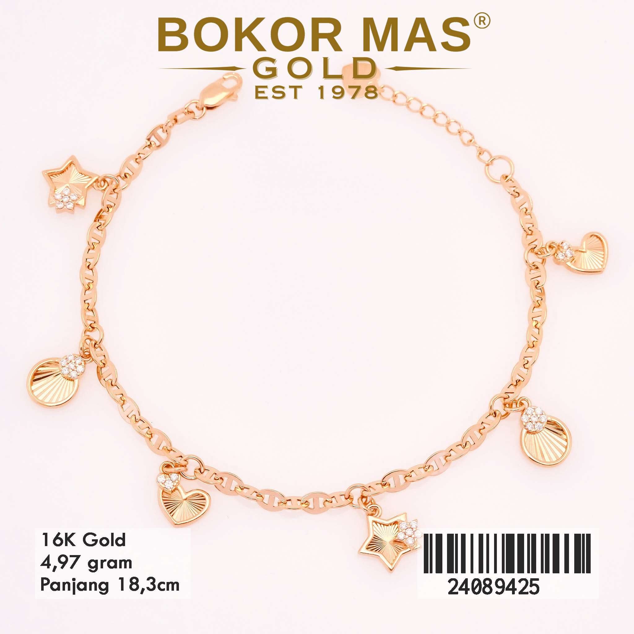 Gelang Rantai Hermei Variasi Mainan Bintang - 24089425 - 16K