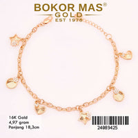 Gelang Emas Rantai Hermei Variasi Mainan Bintang - 24089425 - 16K
