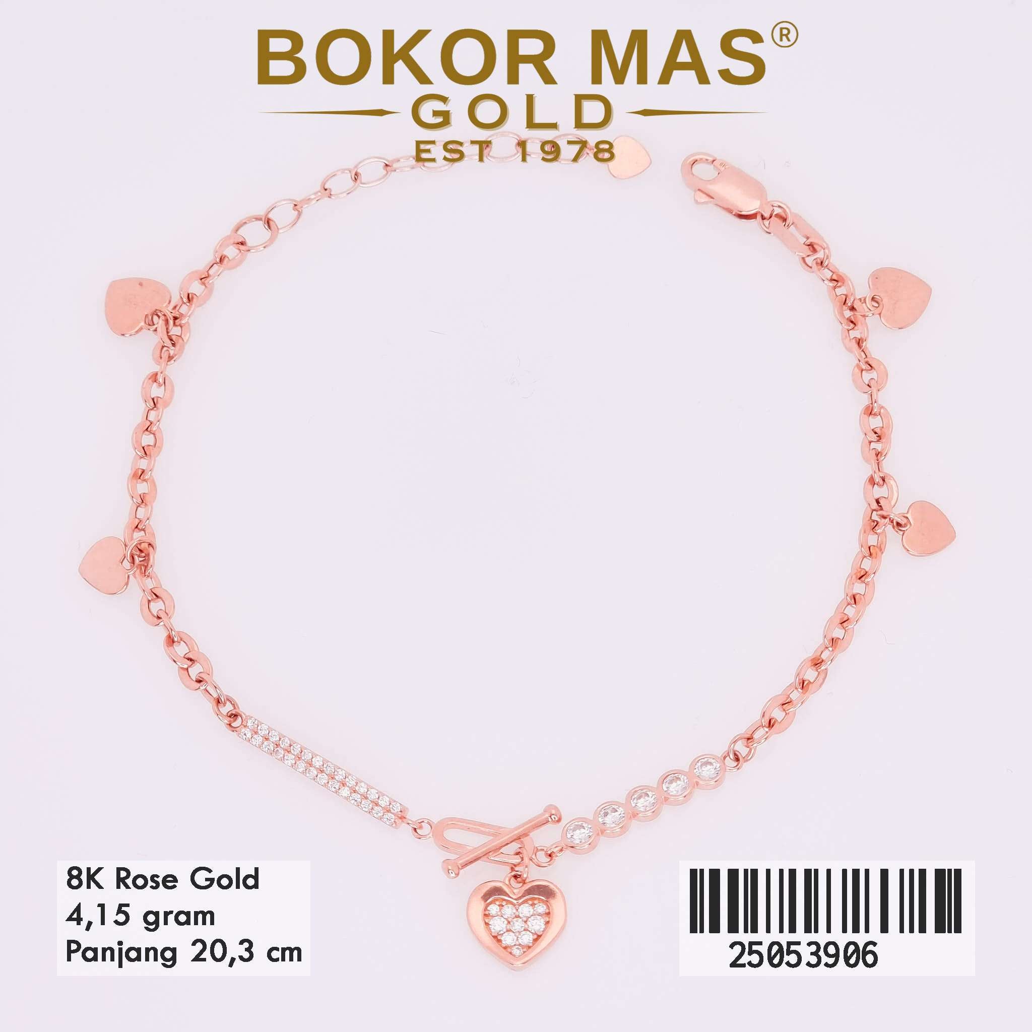 Gelang Emas Rantai Hollotifani Variasi Permata - 25053906 - 8K