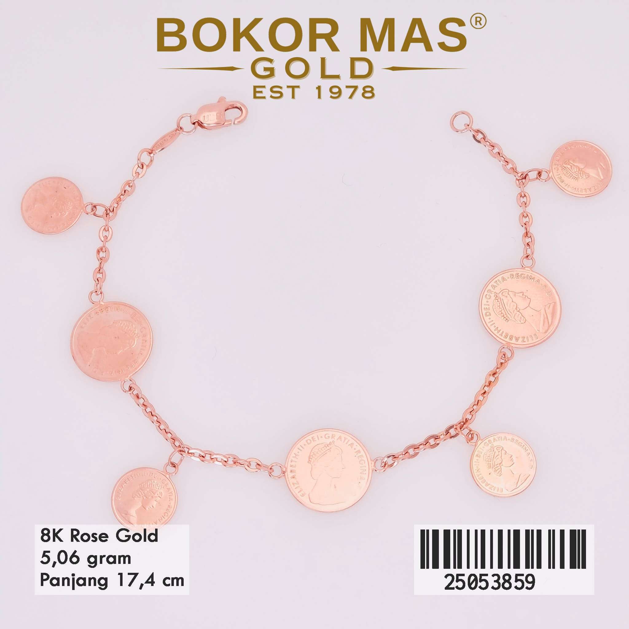 Gelang Emas Rantai Variasi Mainan Coin - 25053859 - 8K