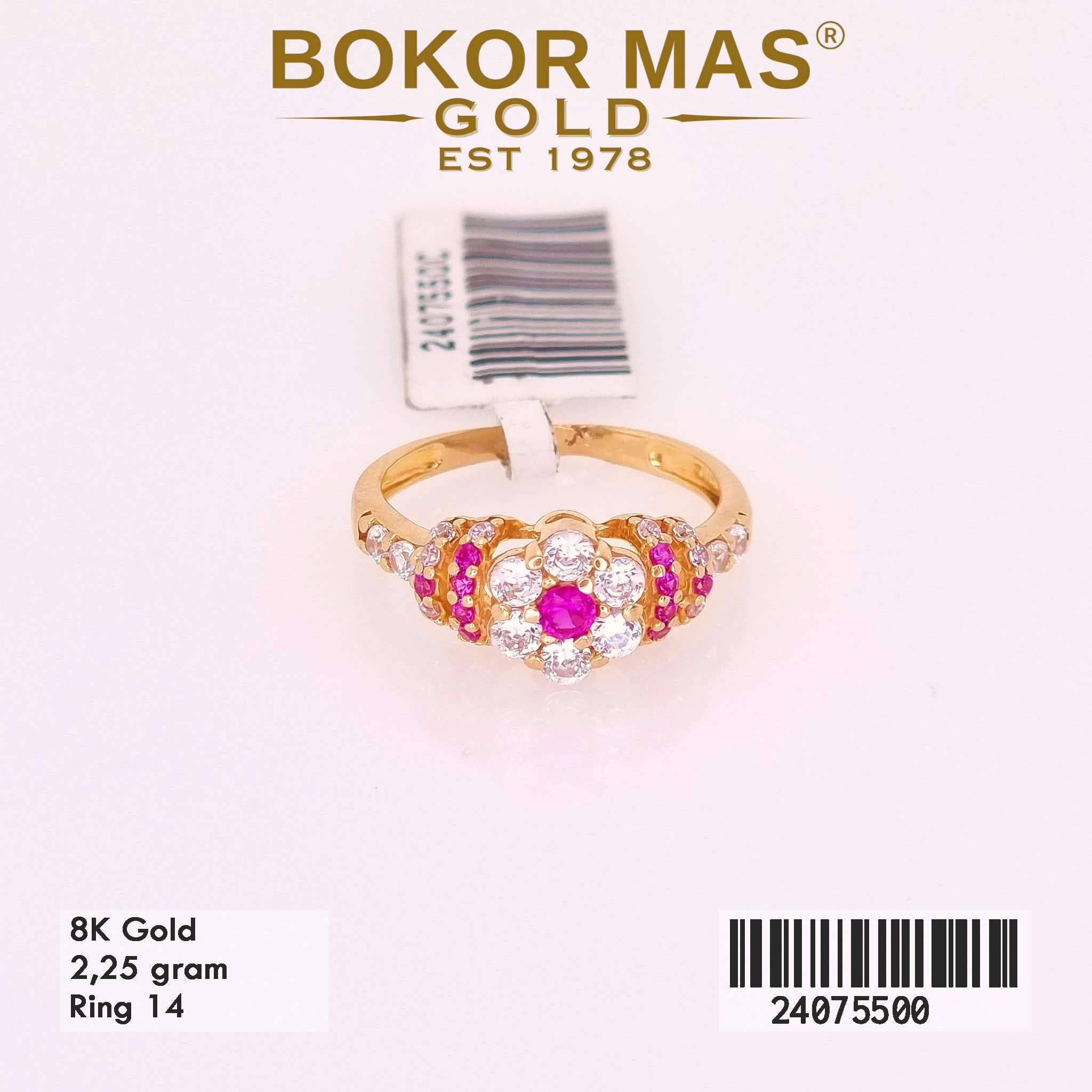 Cincin Variasi Batu Pink Putih - 24075500 - 8K