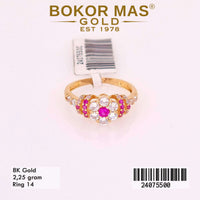 Cincin Emas Variasi Batu Pink Putih - 24075500 - 8K