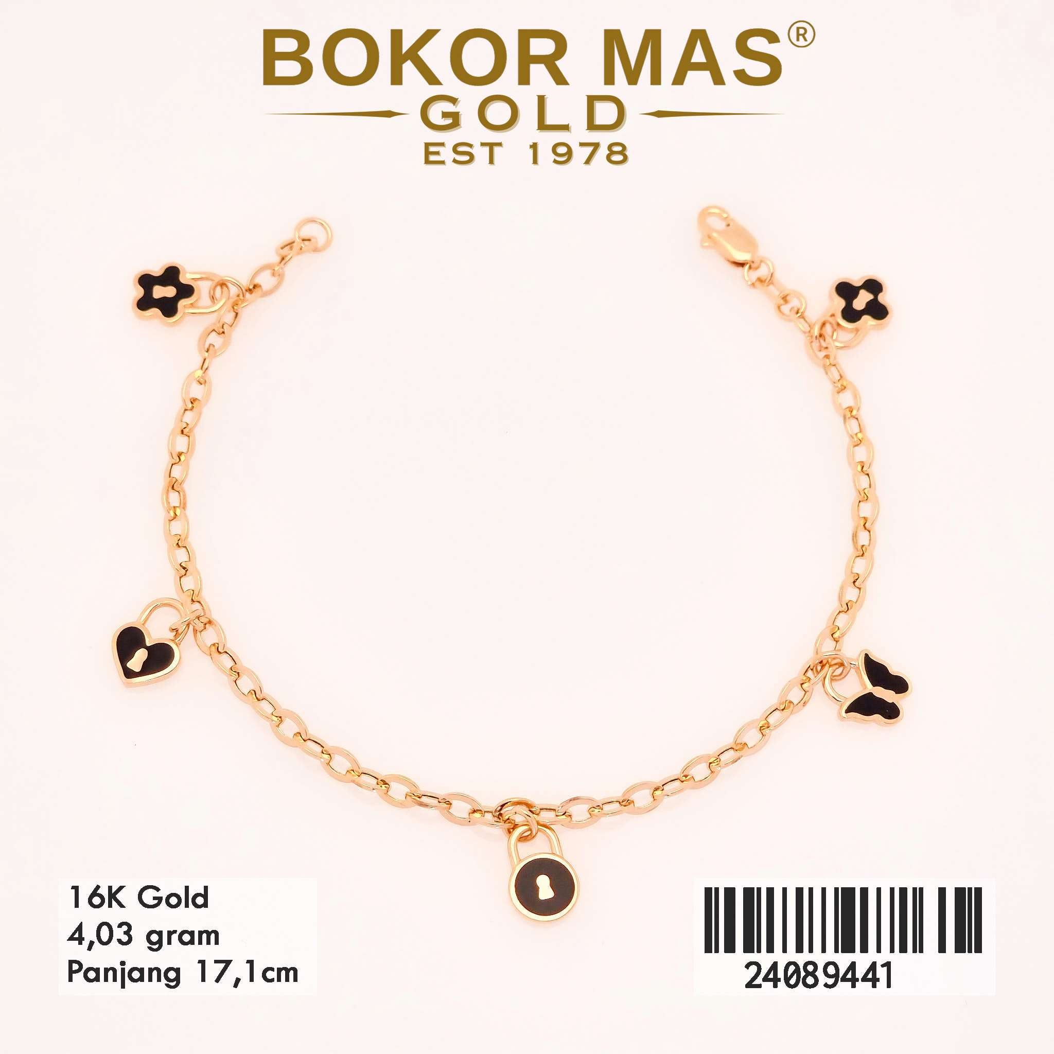 Gelang Rantai Hollotifani Variasi Mainan List Hitam - 24089441 - 16K