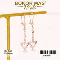 Anting Emas  Desi Gantung Variasi Kupu 3D - 24089502 - 16K