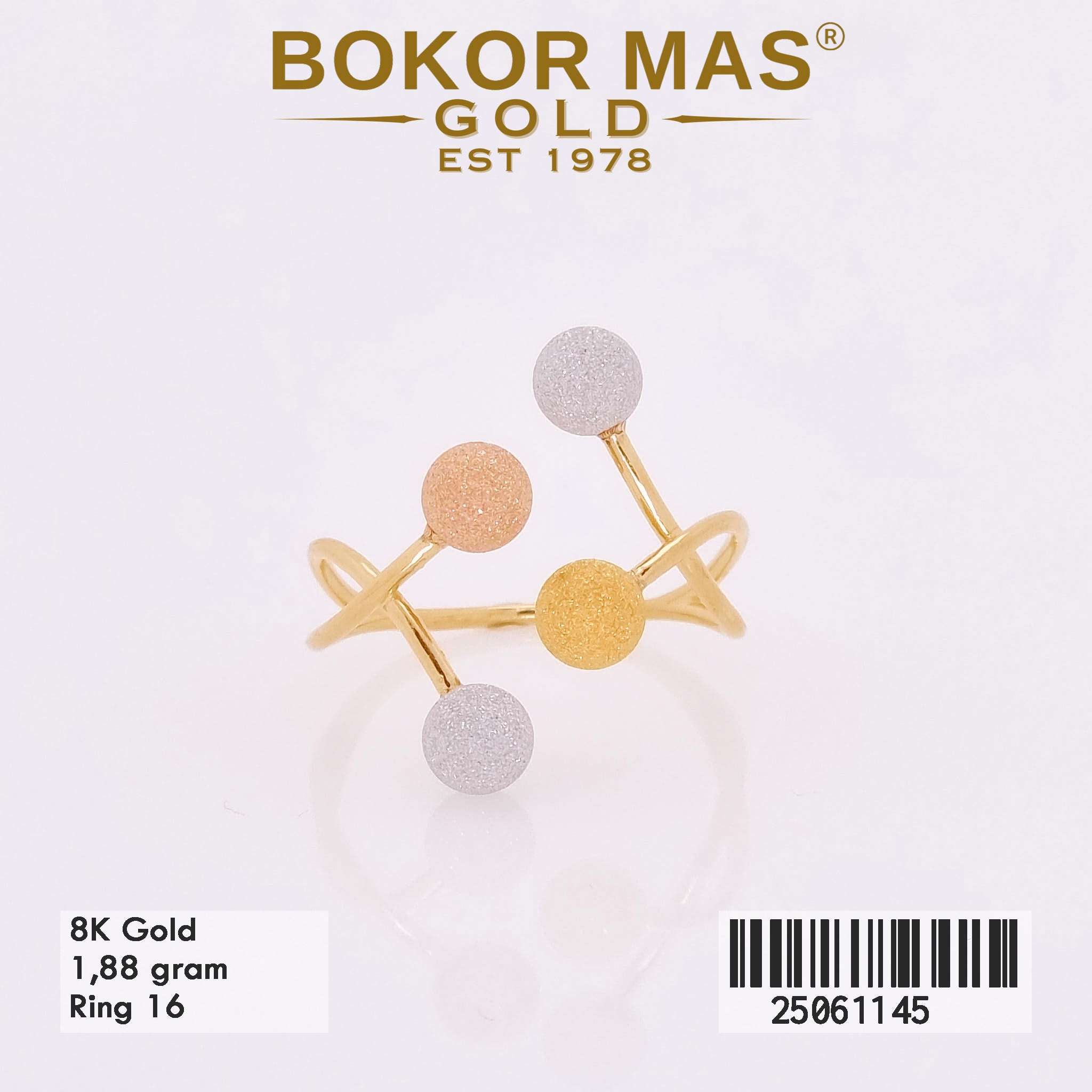 Cincin Emas Variasi Boba Pasir - 25061145 - 8K