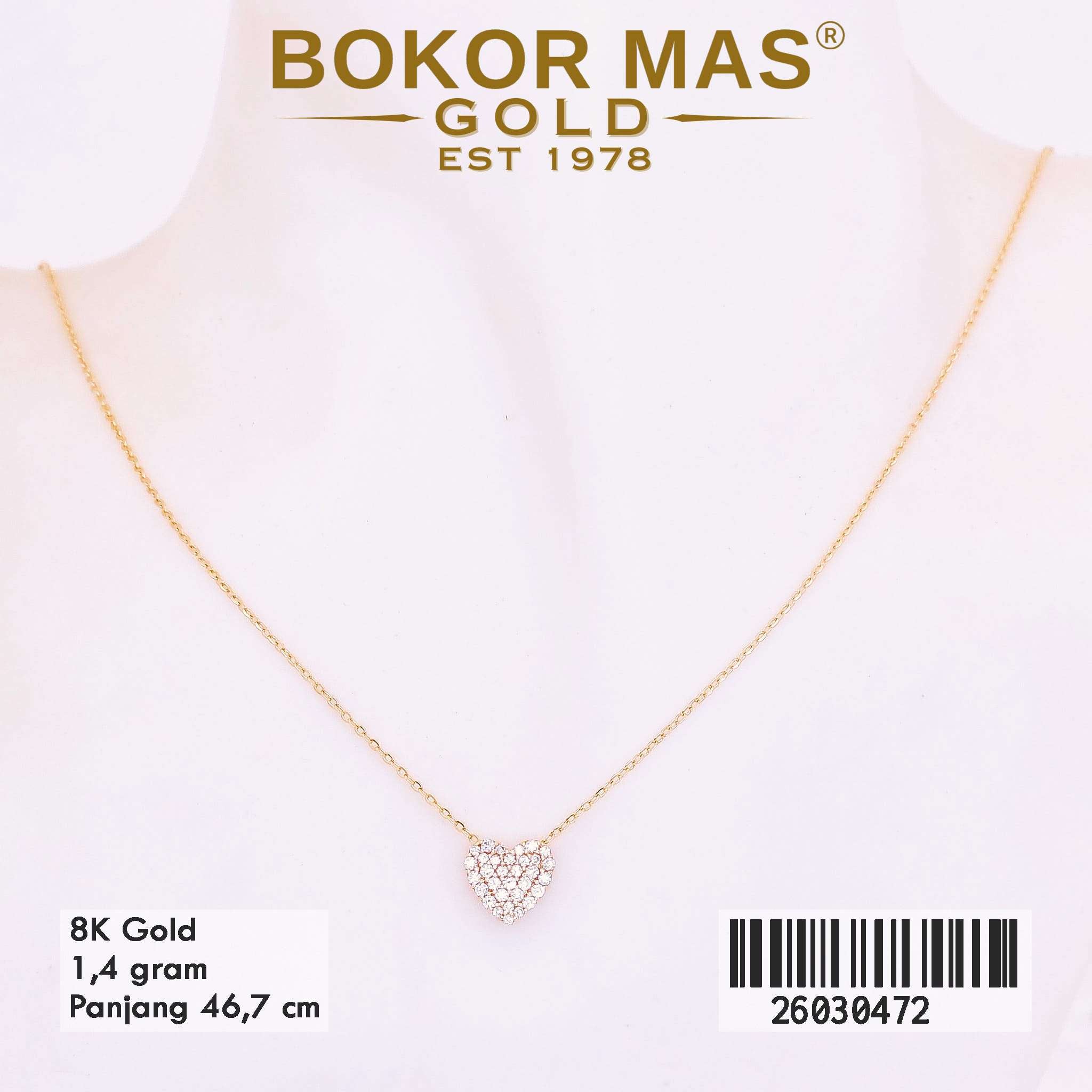 Kalung Variasi Liontin Hati Permata - 26030472 - 8K