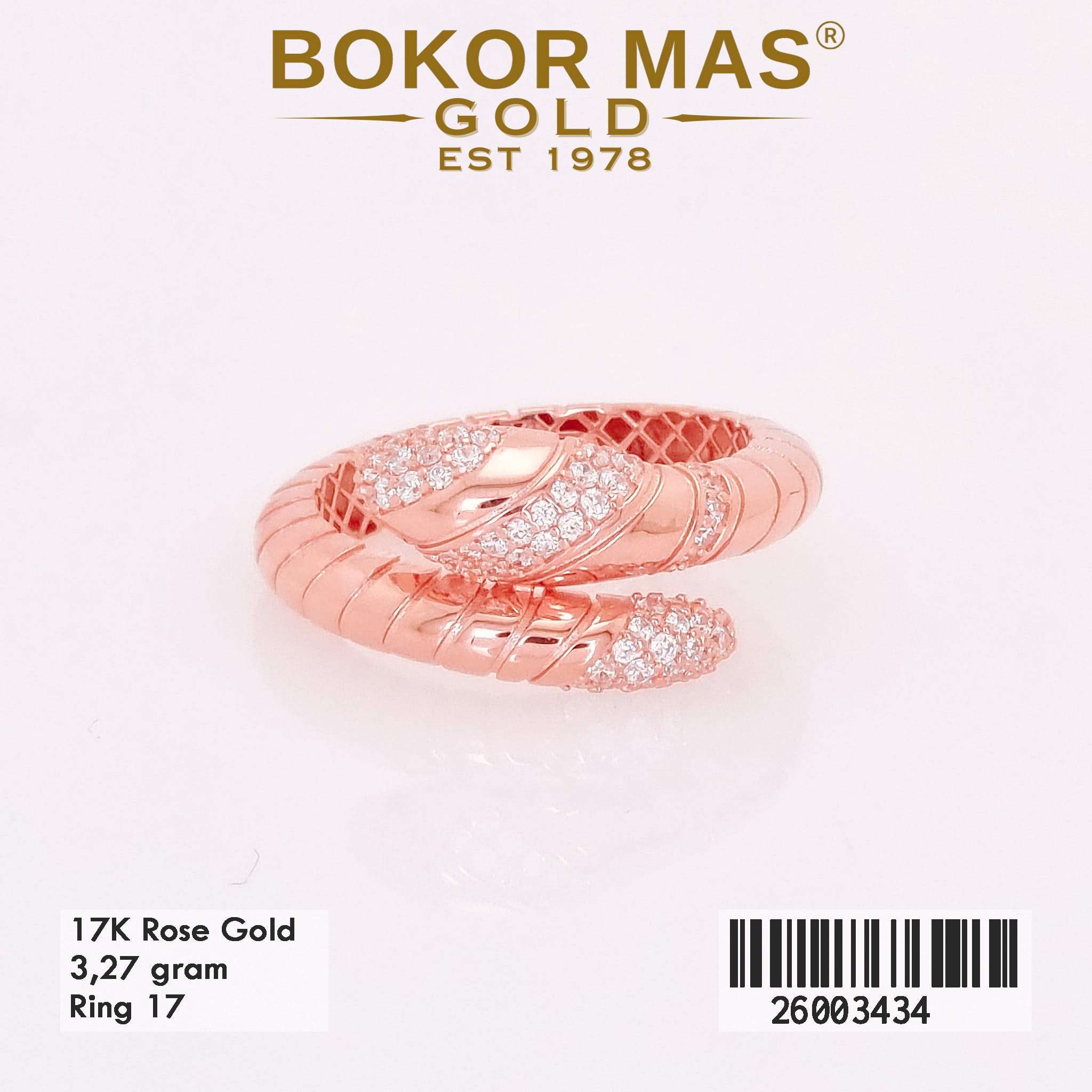 Foto Cincin Emas Asli Cincin Variasi Perma 17K - Perhiasan Asli Bokormas Gold