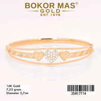 Gelang  Emas Kaku Variasi Hati - 25017714 - 16K