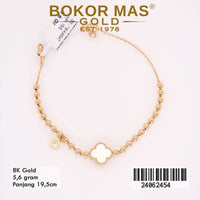 Gelang Emas Rantai Variasi Clover Permata - 24062454 - 8K
