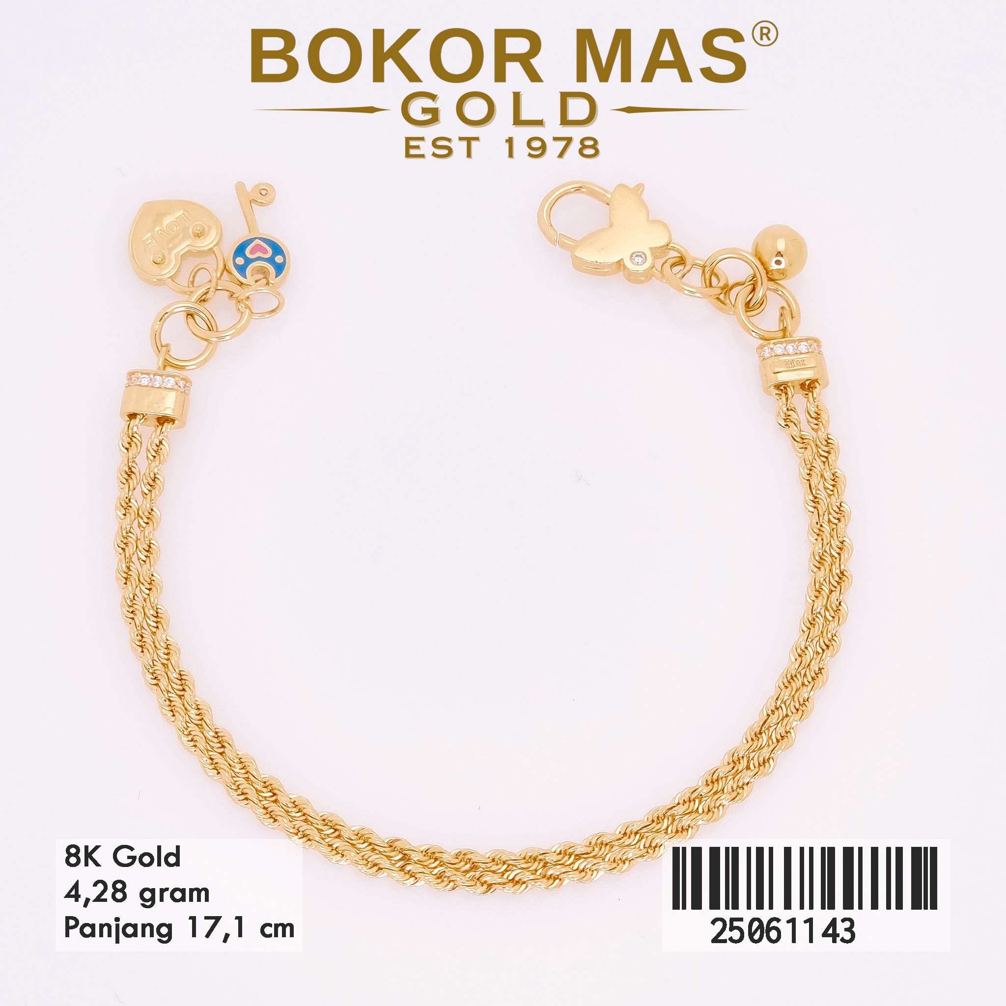 Gelang Emas Rantai Variasi Tambang Korea - 25061143 - 8K
