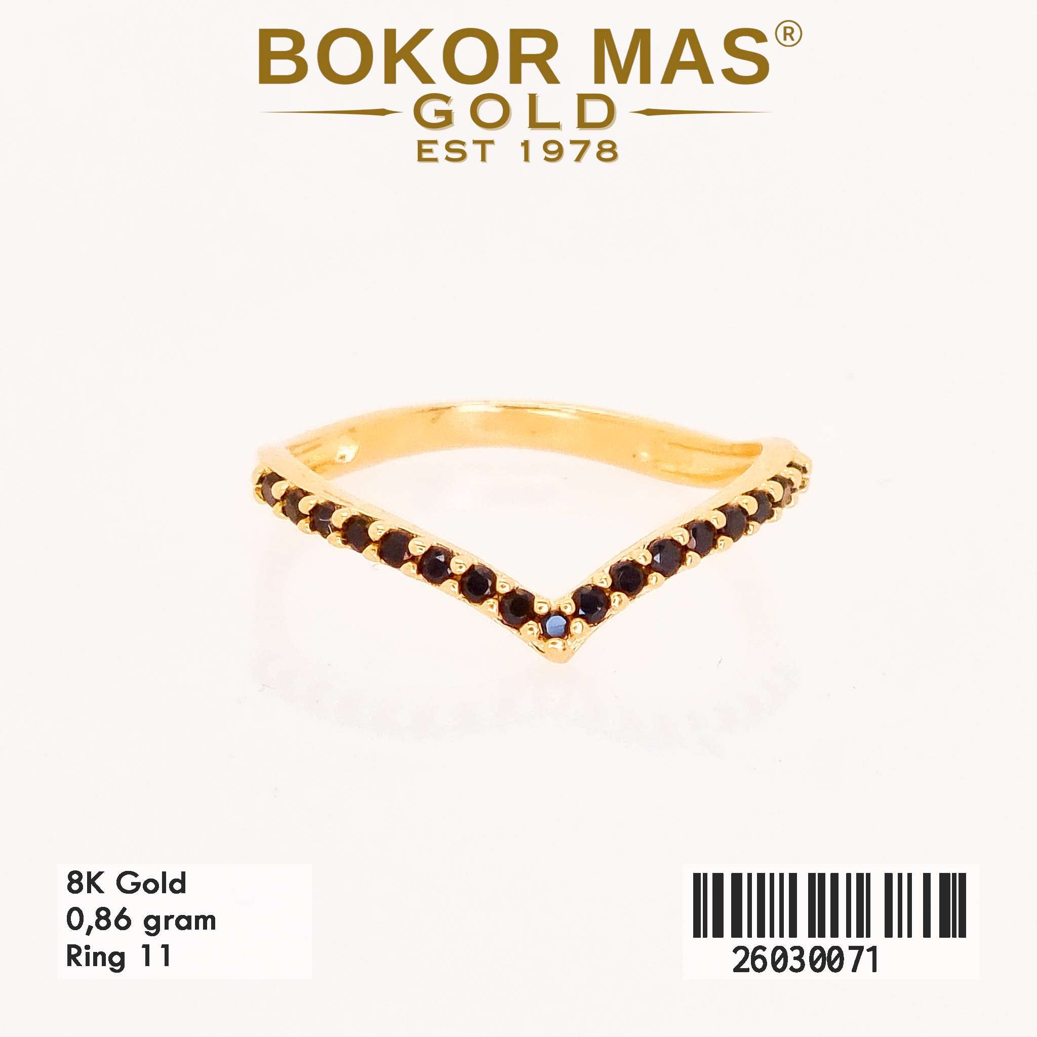  Cincin Variasi Aurell Permata Hitam - 26030071 - 8K