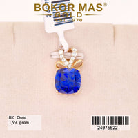 Liontin Emas Variasi Permata Biru - 24075622 - 8K
