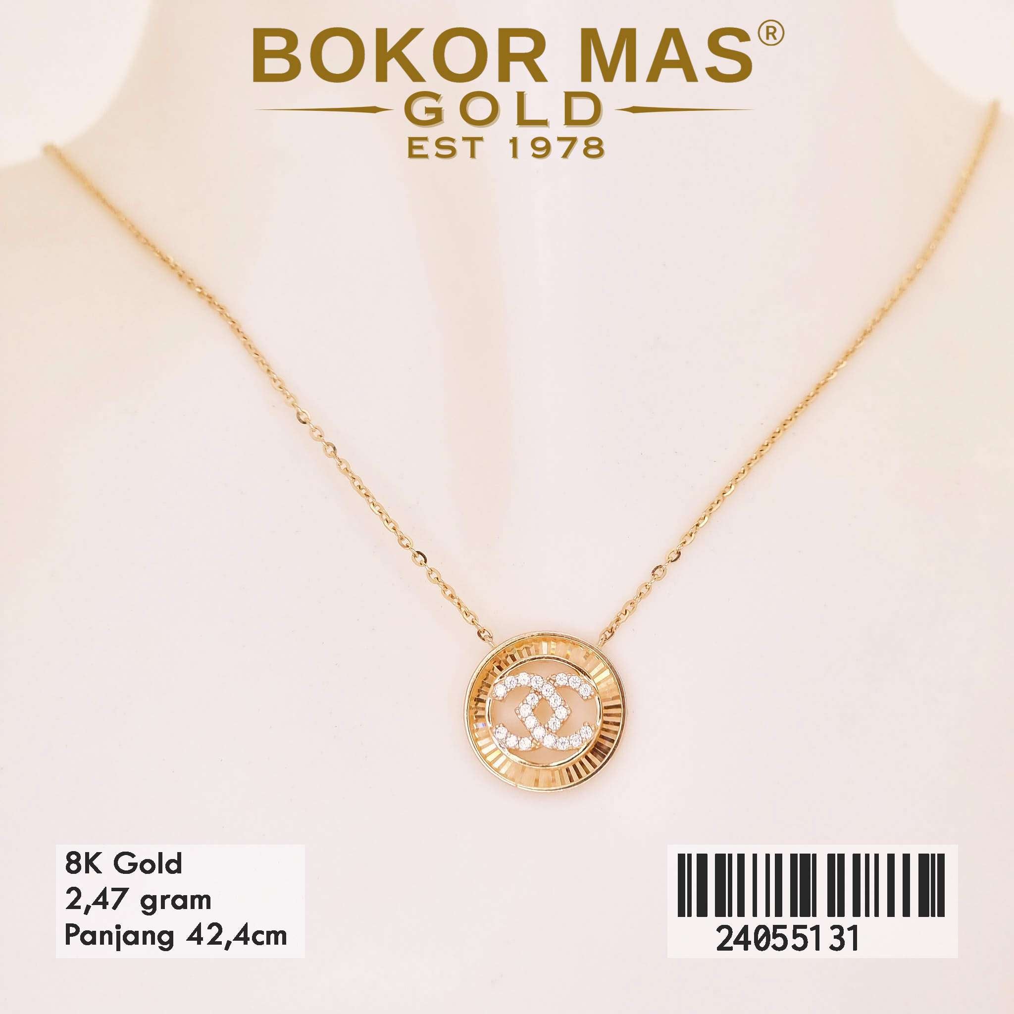 Kalung Round Variasi Permata Putih - 24055131 - 8K