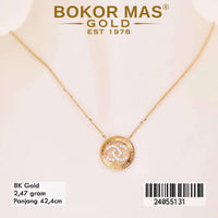 Kalung Emas  Round Variasi Permata Putih - 24055131 - 8K