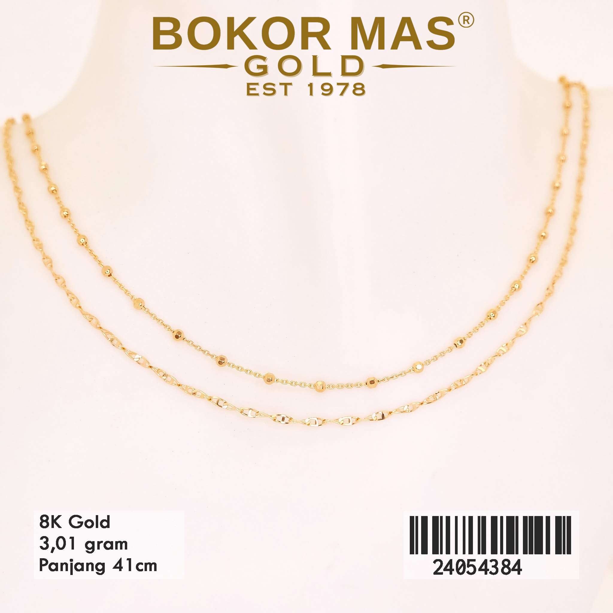 Kalung Dua Layer Variasi Tanpa Permata - 24054384 - 8K
