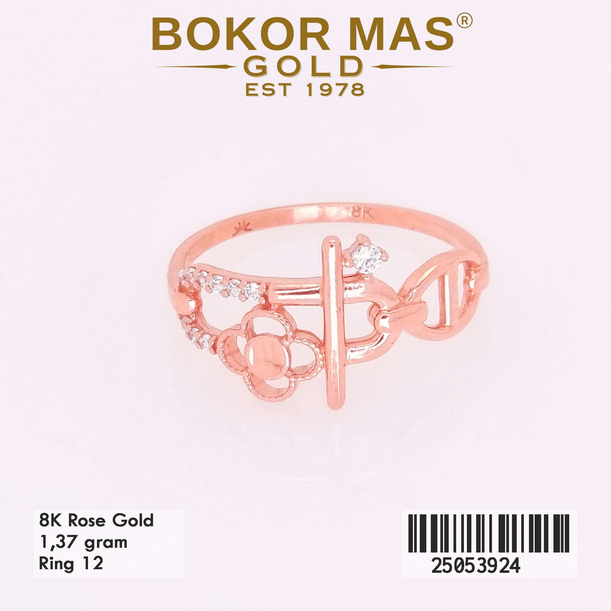 Cincin Emas Variasi Bunga Permata - 25053924 - 8K