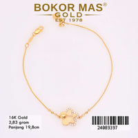 Gelang Emas Rantai Variasi Serut Bintang - 24089397 - 16K