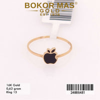 Cincin  Emas Apel Cat Hitam Variasi - 24086481 - 16K